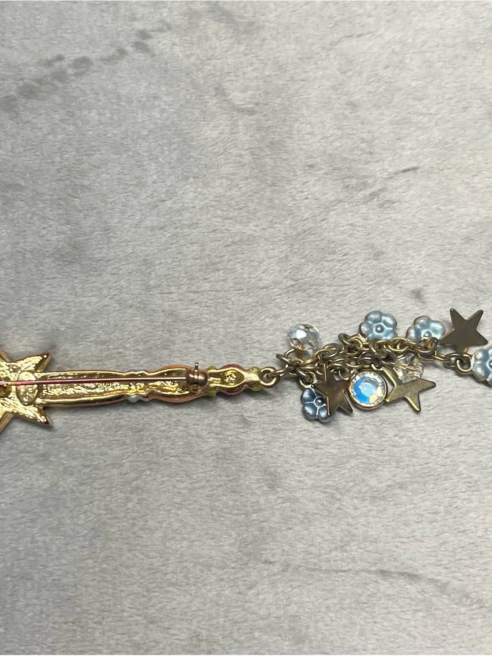 Vintage Kirk’s Folly star wand brooch - fairy cottagecore whimsy - gold tone